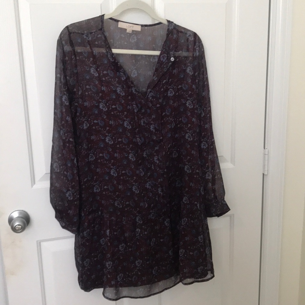 Loft purple flowered dress